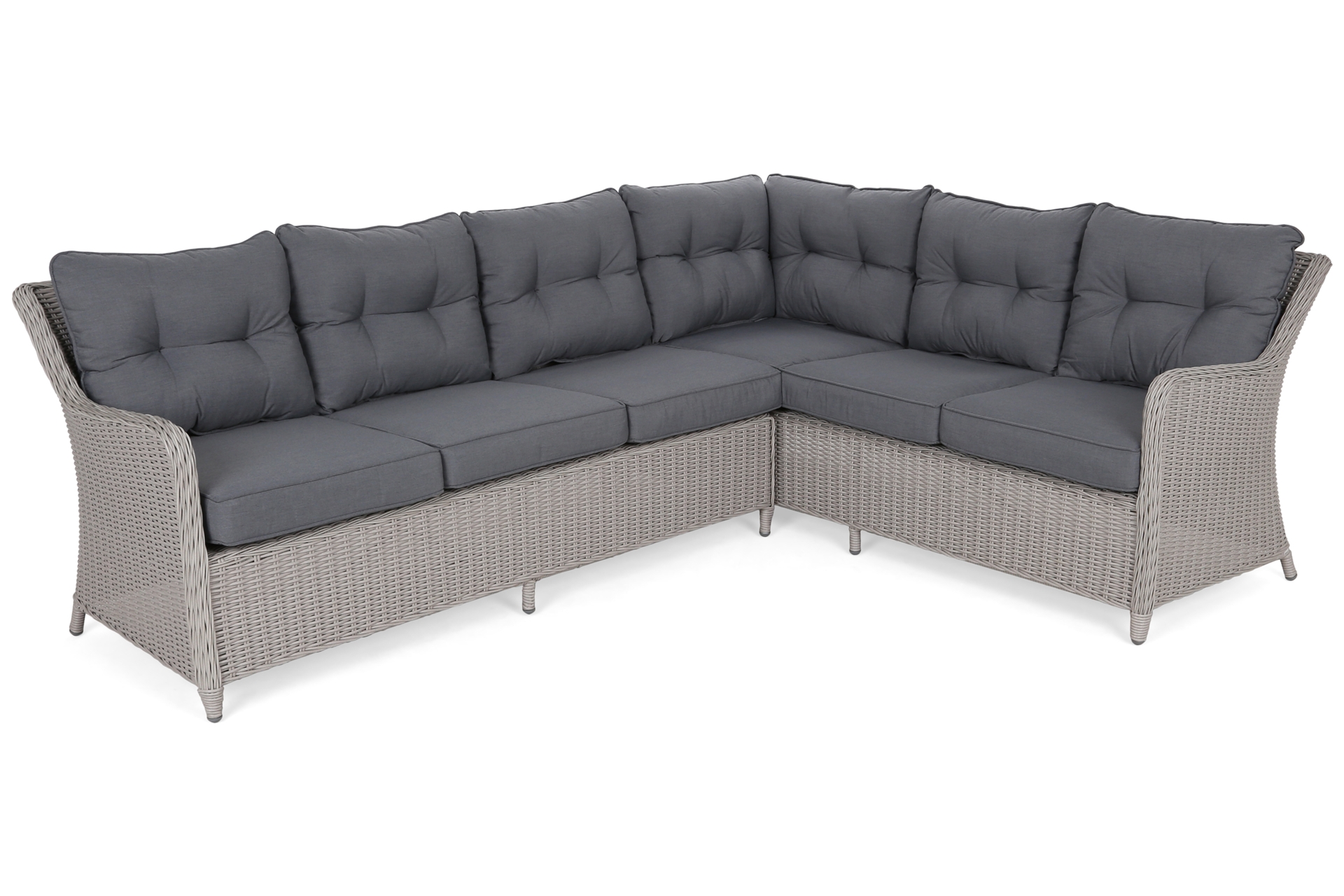 Narożny zestaw mebli ogrodowych prawy California White / Grey