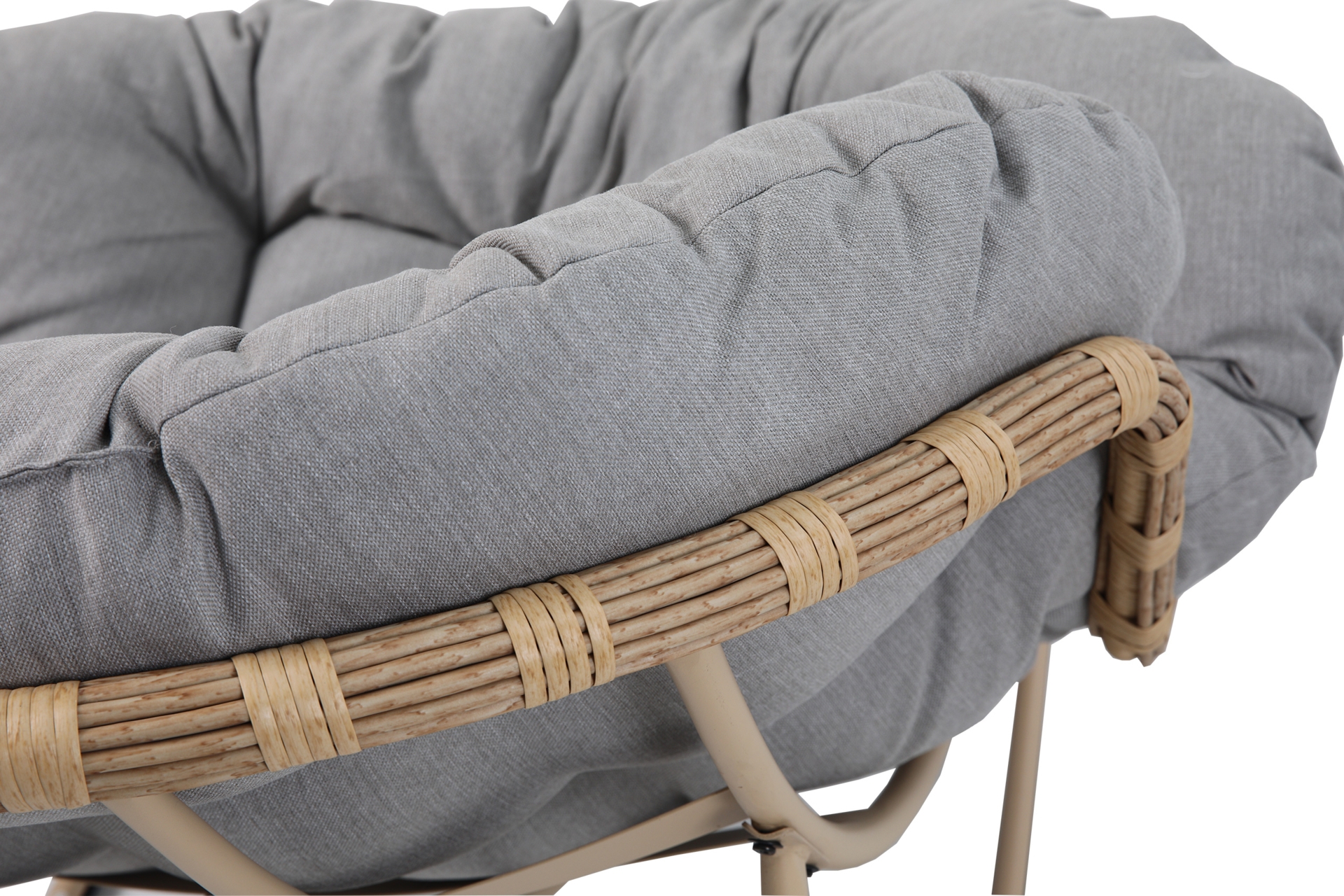 Fotel bujany technorattanowy Palermo Beige / Light Grey