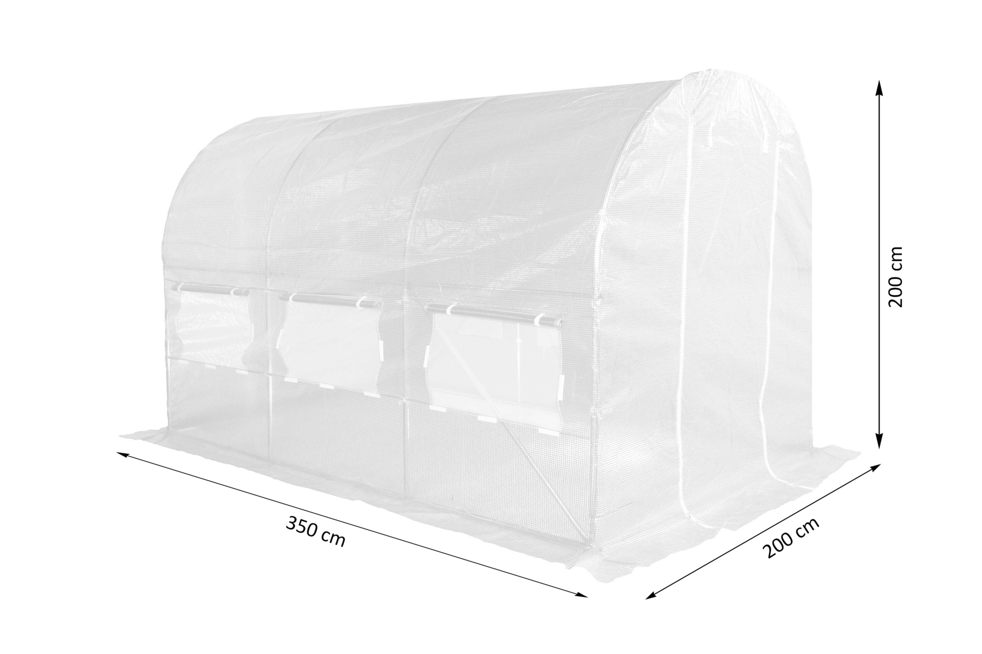 Tunel foliowy 2x3,5 m wzmocniony zielony