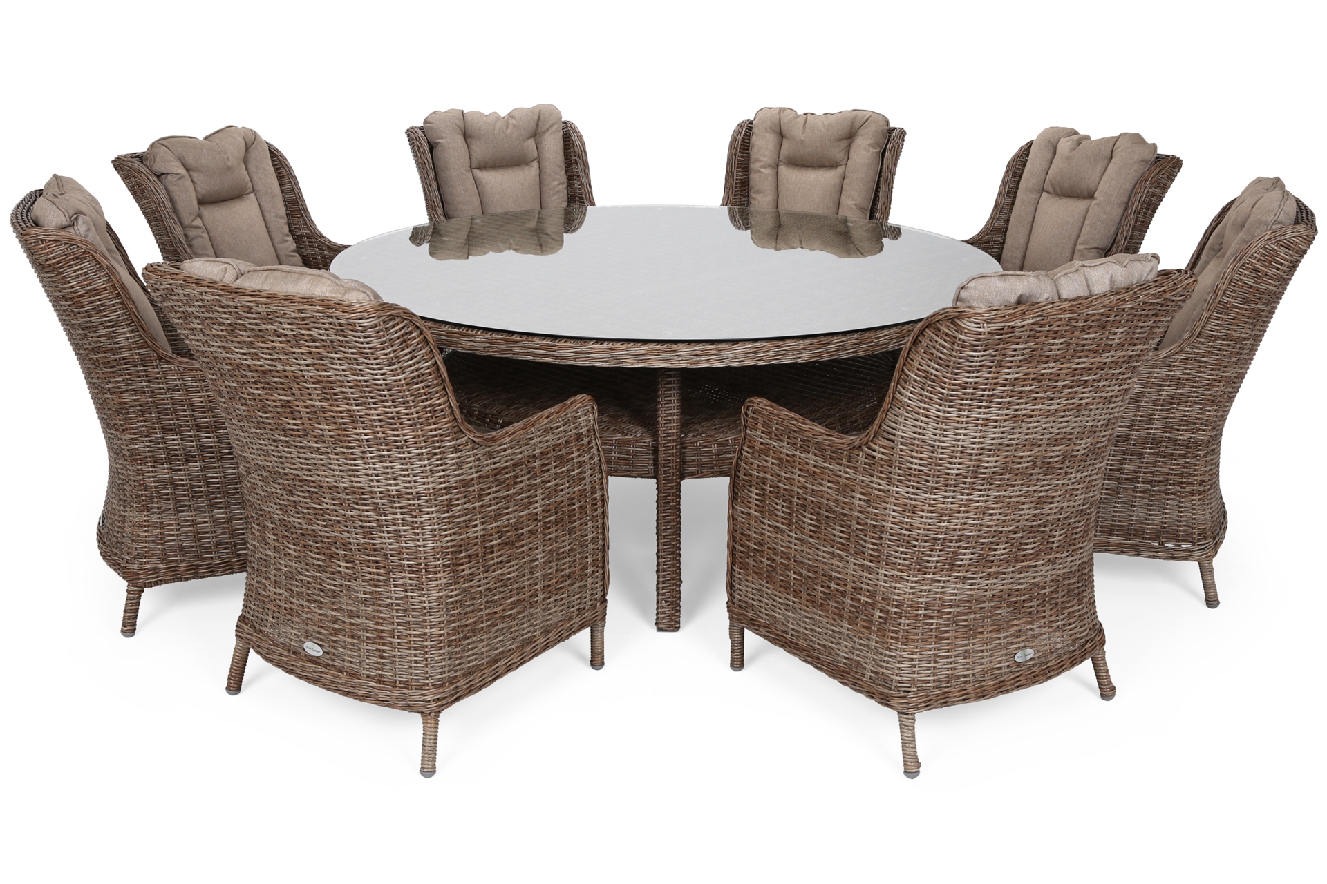 Meble ogrodowe technorattanowe Bristol Round Elegant 180 cm Ginger / Brown Melange 8+1