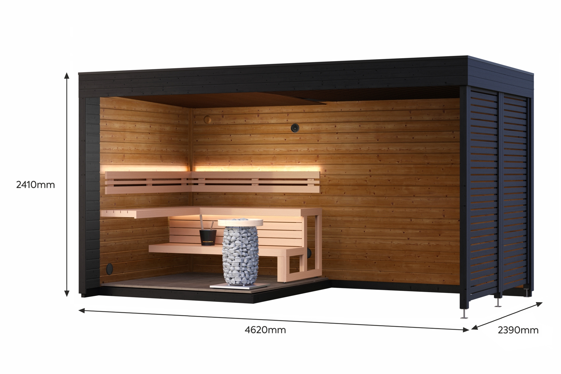 Sauna fińska zewnętrzna Leil® Saunas Patio S Plus 4-osobowa