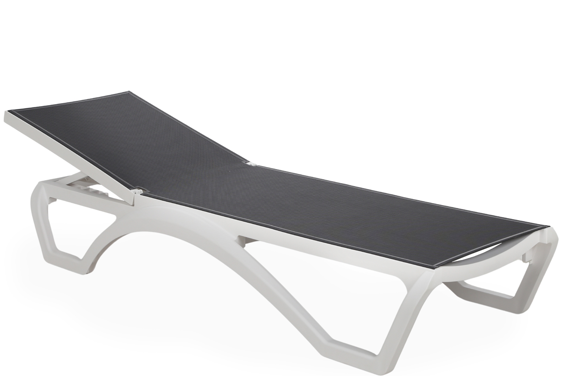 Zestaw leżaków ogrodowych Monako White / Dark Grey ze stolikiem 