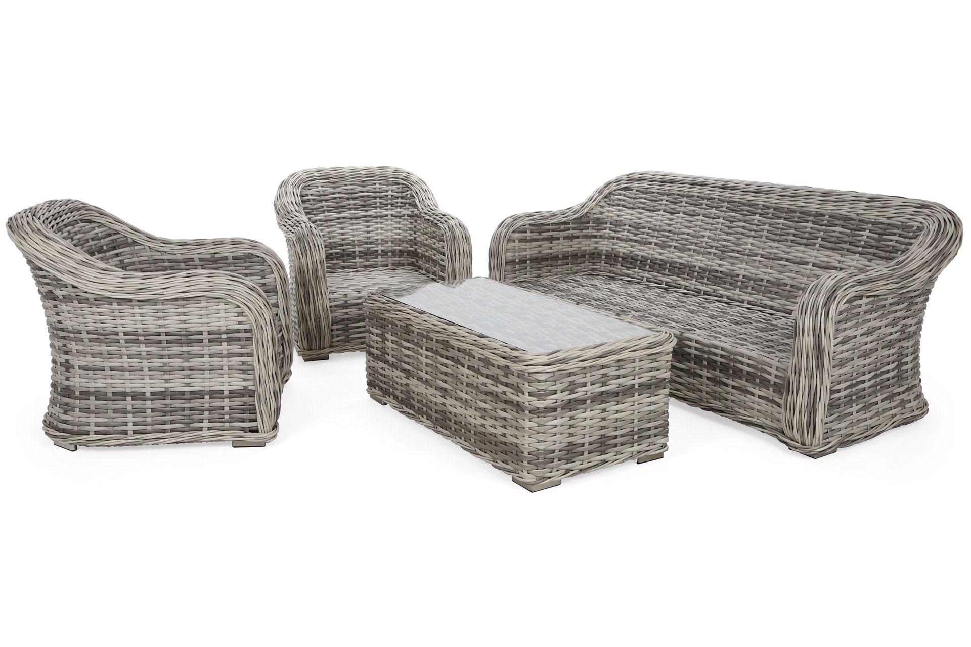 Meble ogrodowe technorattanowe Foggia Light Grey / Grey