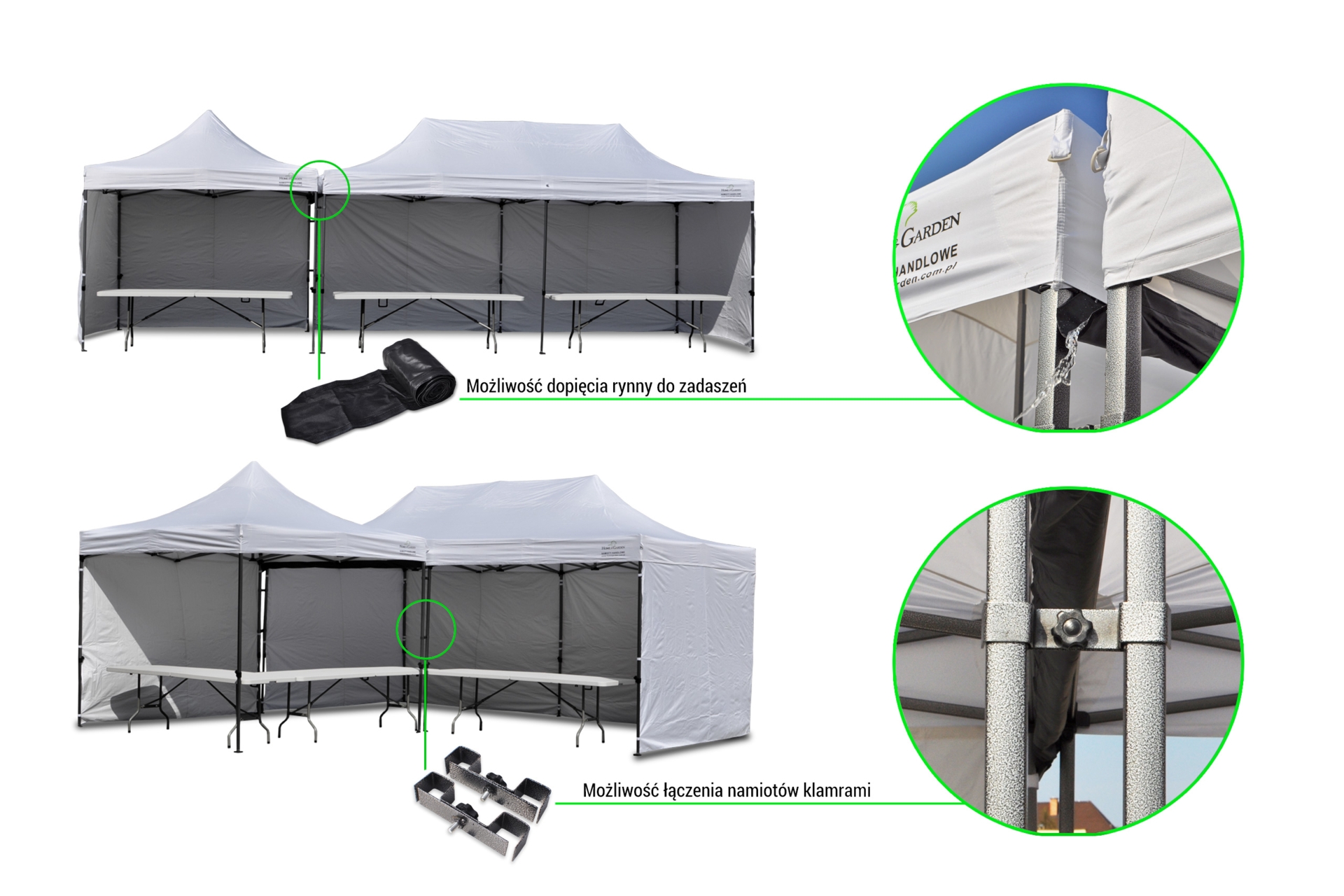Namiot handlowy 300 x 200 cm zielony