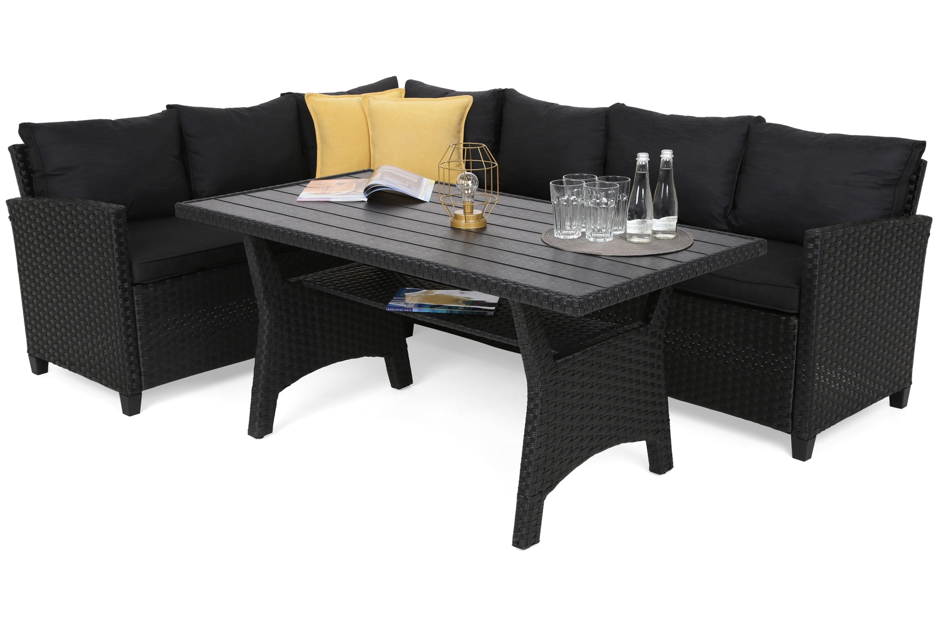 Narożnik ogrodowy technorattanowy Lagos Dark Grey / Grey Melange