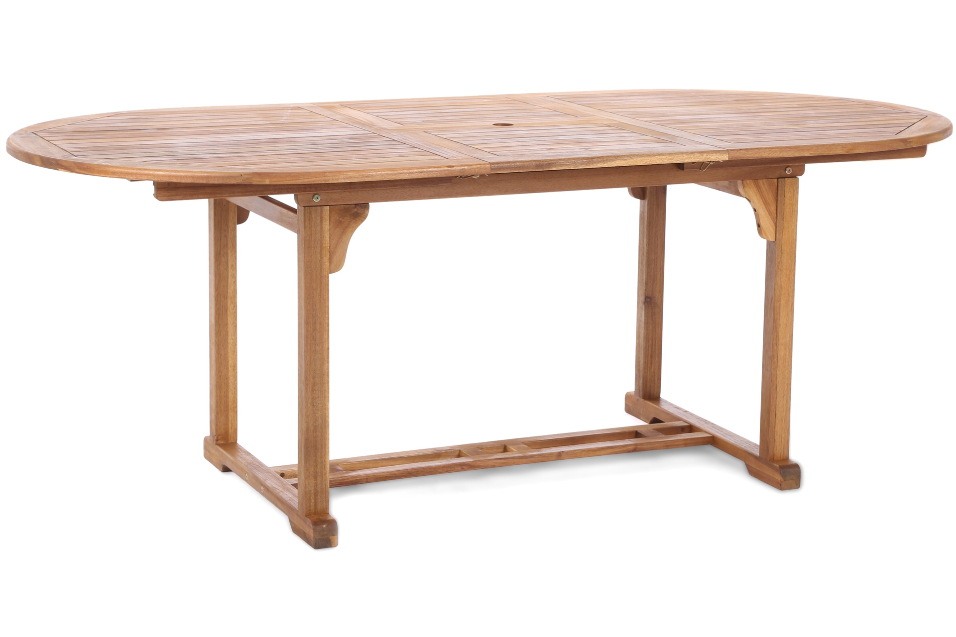 Meble ogrodowe drewniane Akacja Oval Cross 150+50 cm 6+1