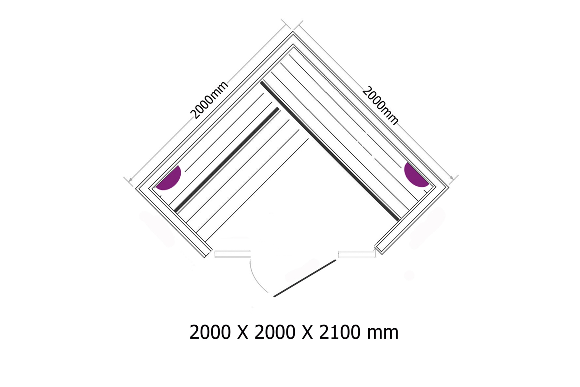Sauna fińska narożna EA5 Natural z piecem