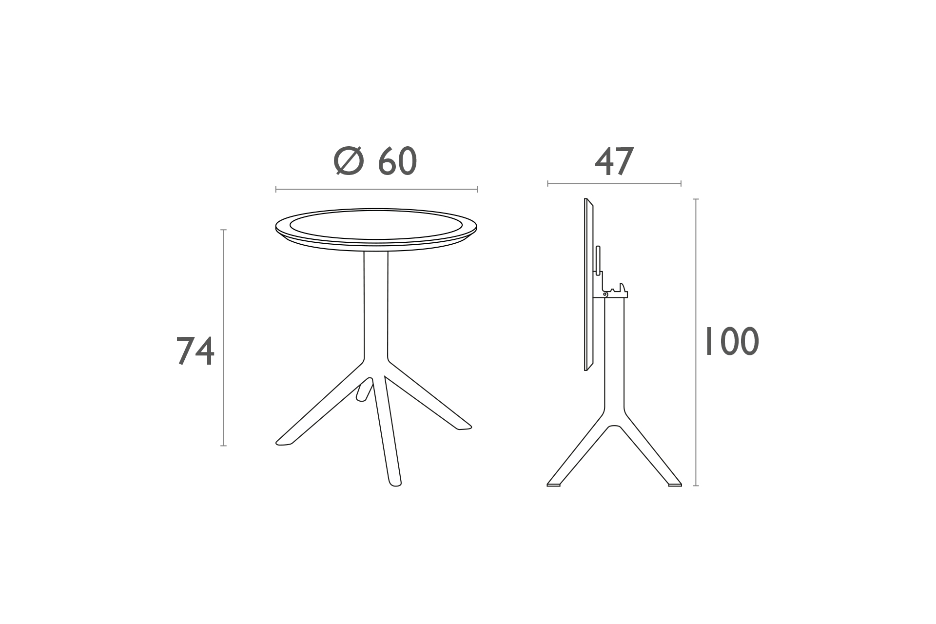 Stół Siesta Sky Folding Ø 60 cm Black