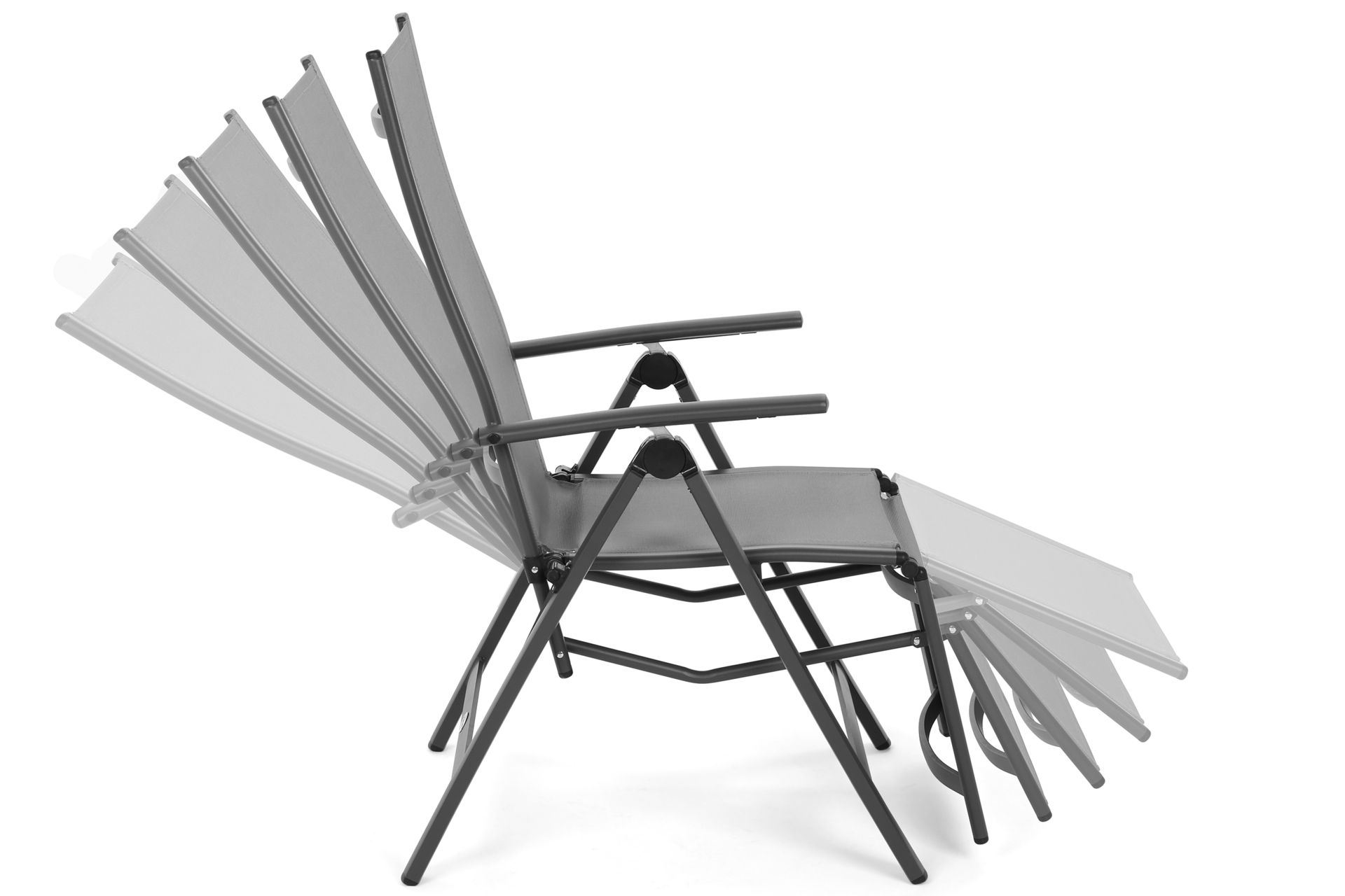 Zestaw krzeseł ogrodowych aluminiowych Ibiza Relax Silver / Black