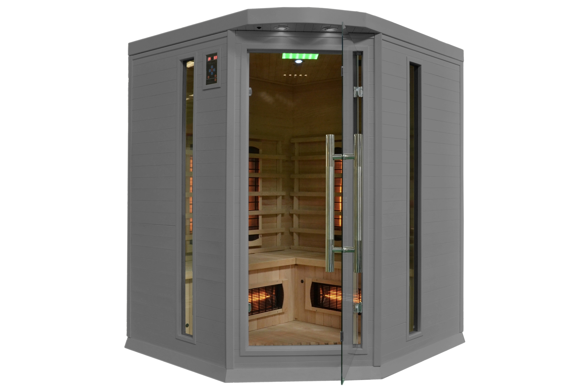Sauna infrared narożna DH3C Grey z koloroterapią