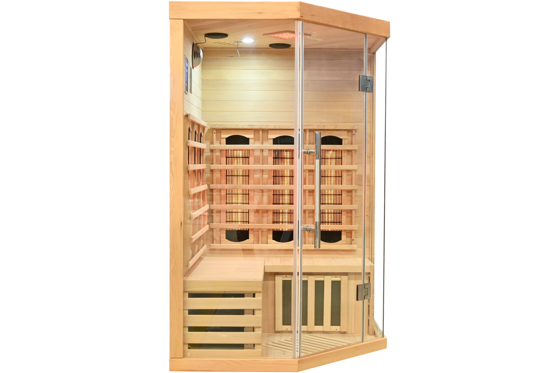 Sauna infrared narożna Nordum Basic 2-osobowa naturalna