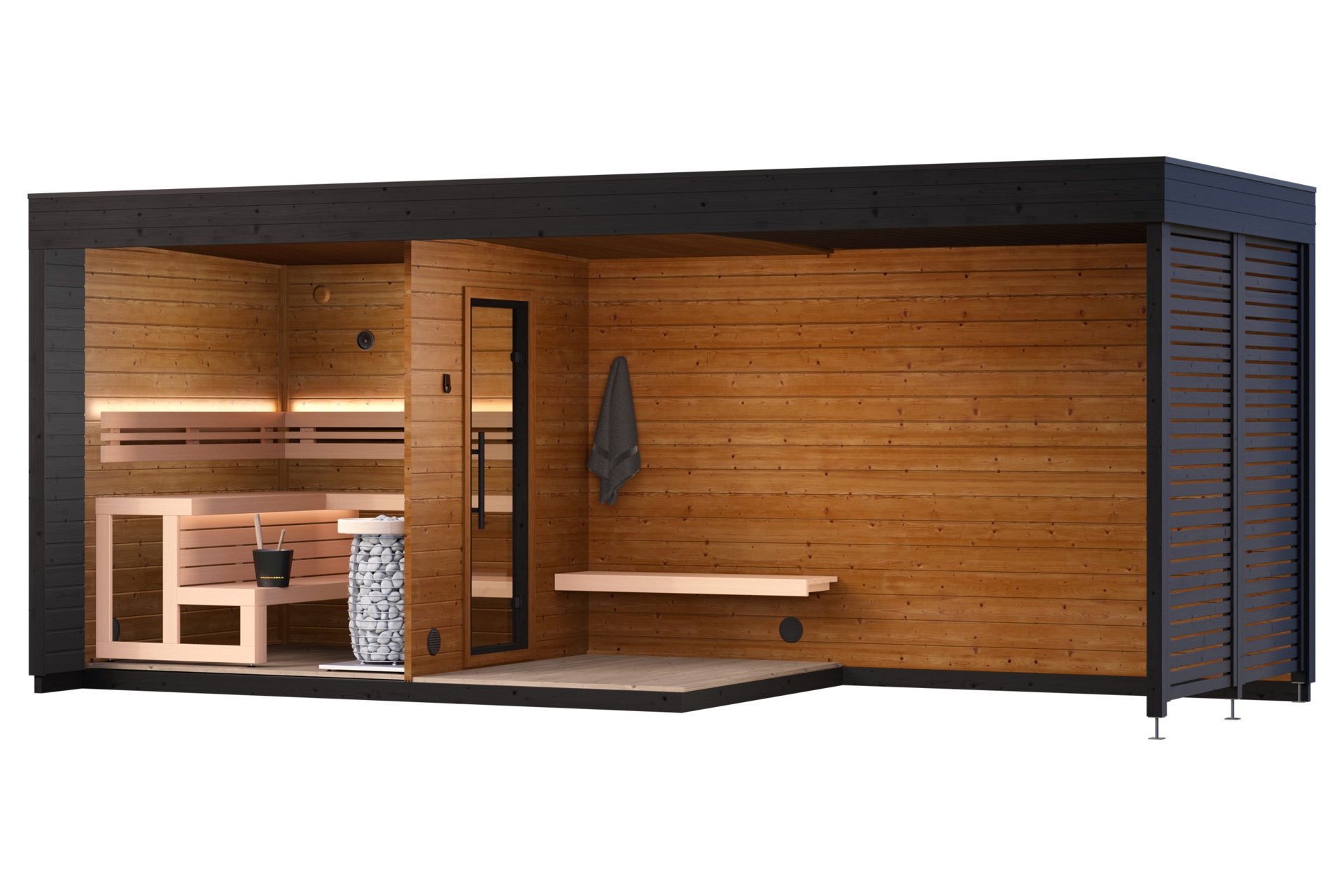 Sauna fińska zewnętrzna Leil® Saunas Patio L Plus 5-osobowa