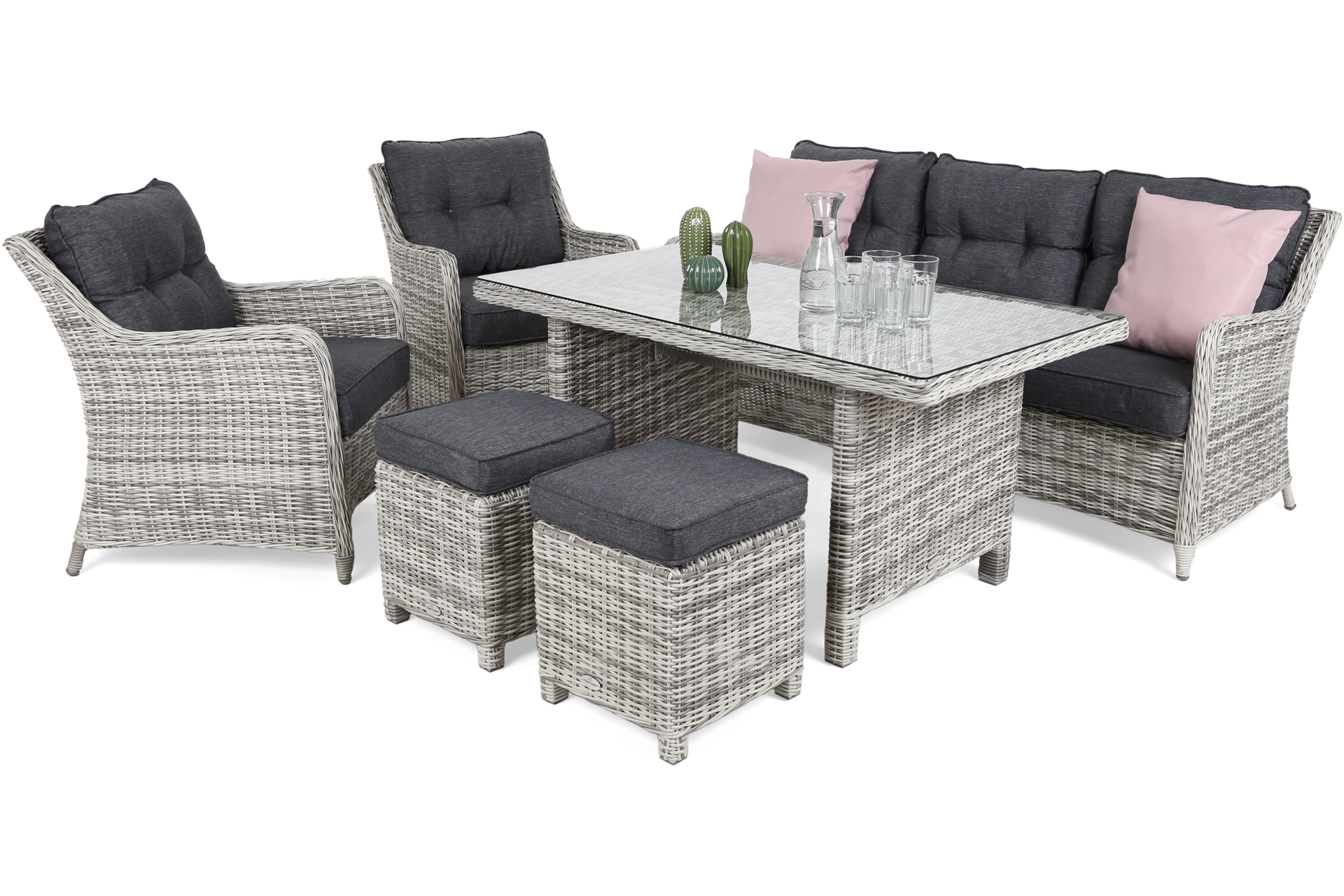 Meble ogrodowe technorattanowe California Light Grey / Grey Melange