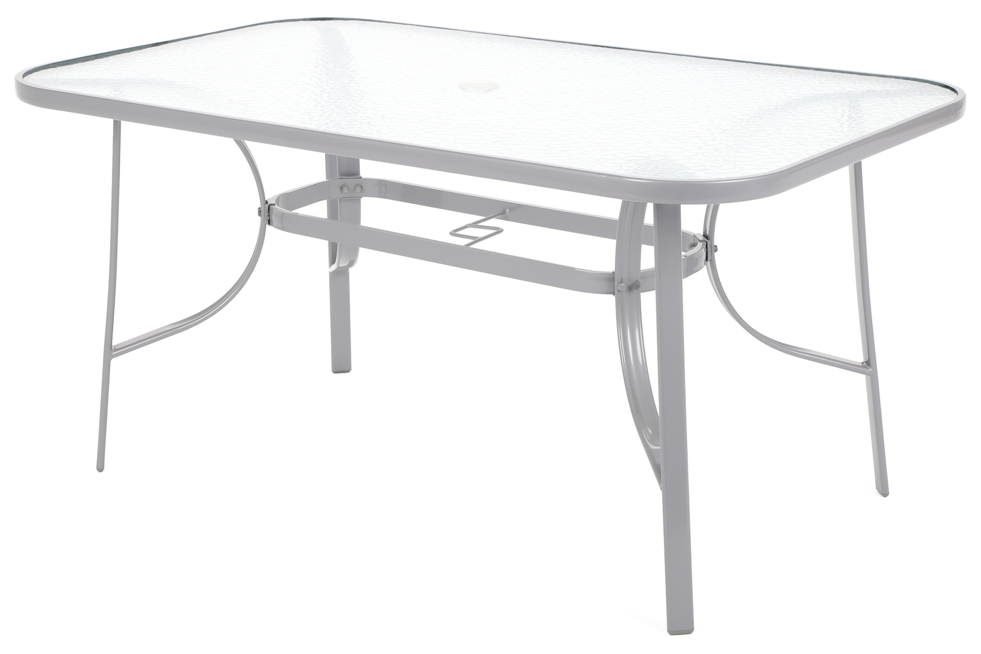 Meble ogrodowe metalowe Sevilla 150 cm Silver / Taupe 6+1