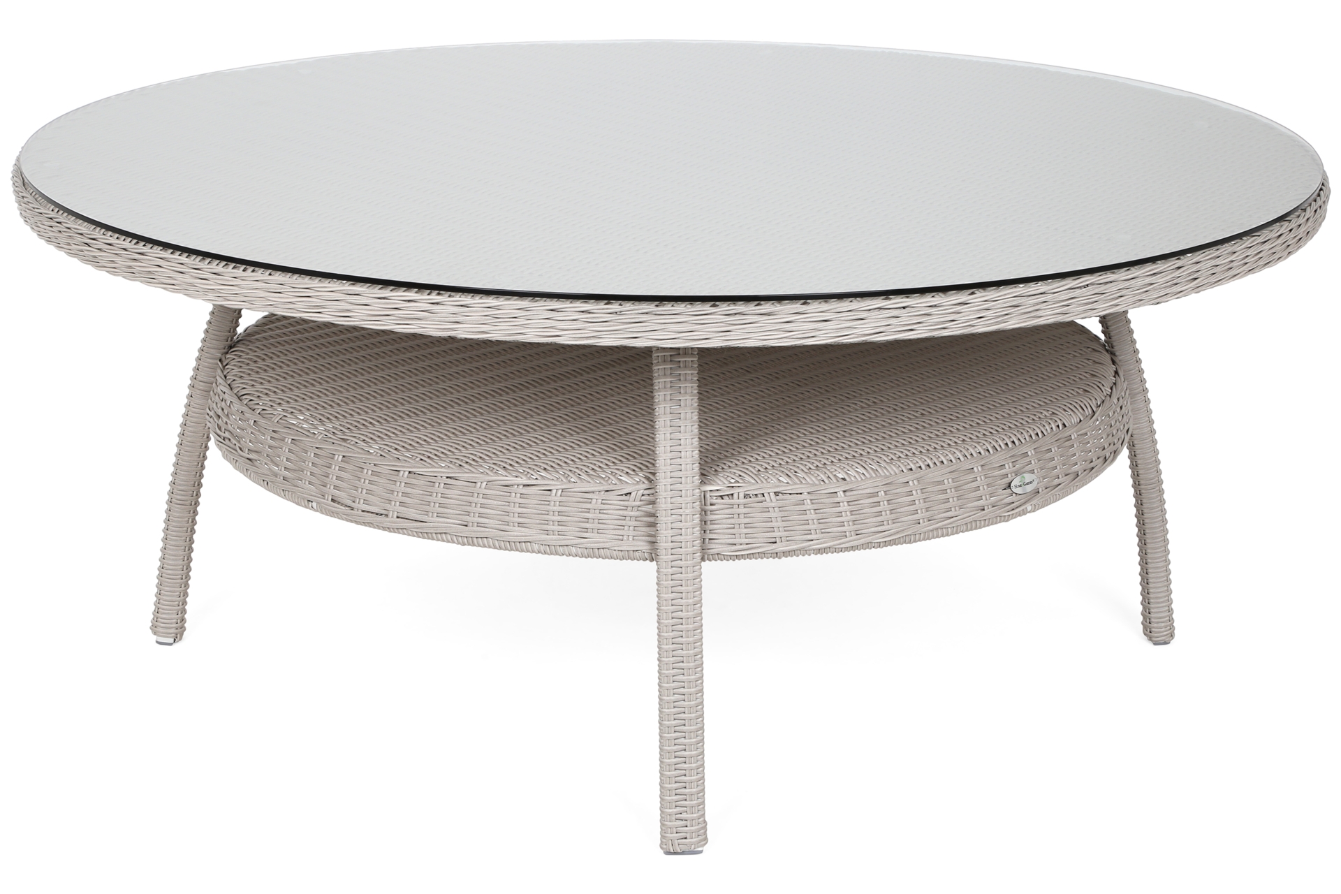 Meble ogrodowe technorattanowe Bristol Round Elegant 180 cm White / Grey 8+1