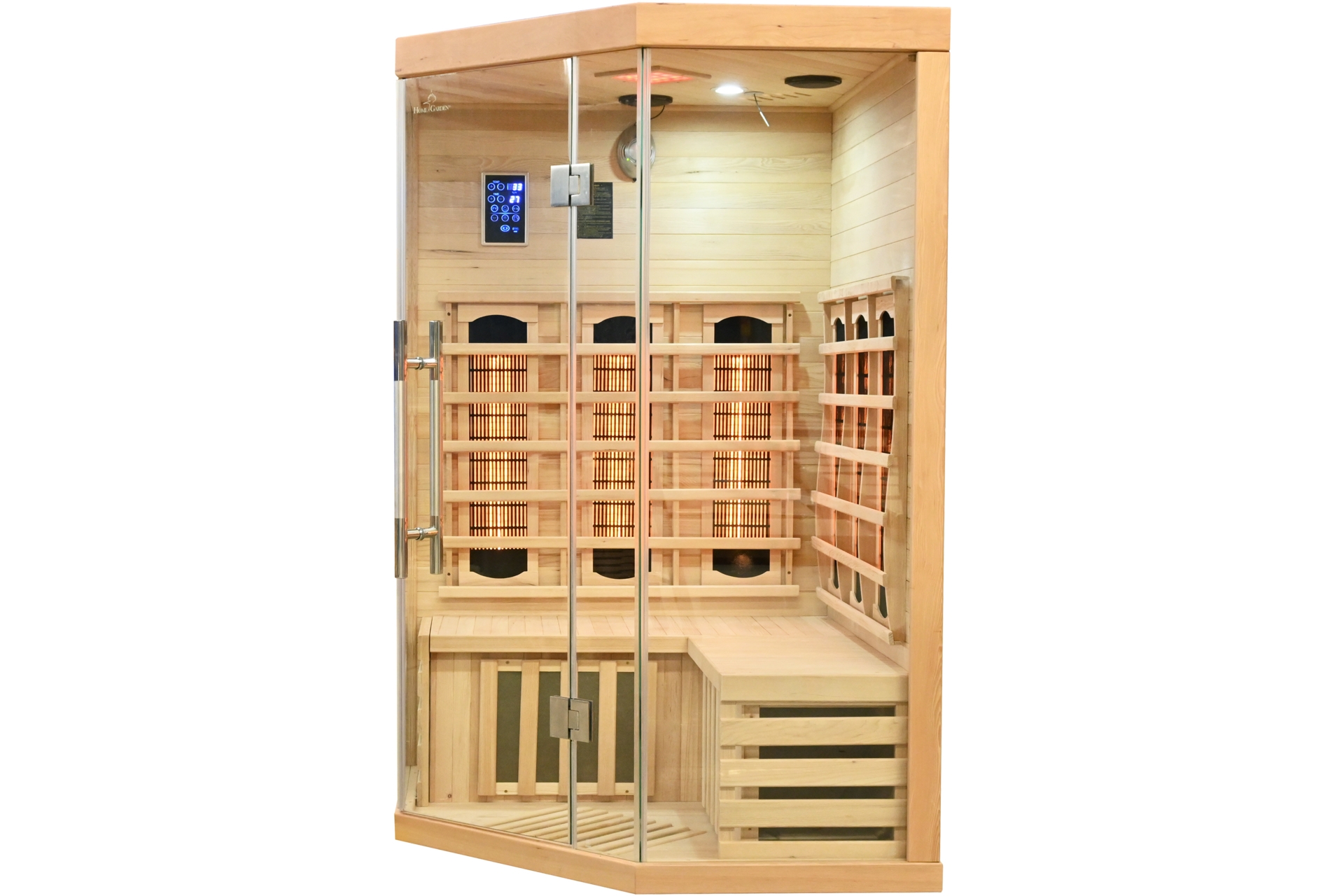 Sauna infrared narożna Nordum Basic 2-osobowa naturalna