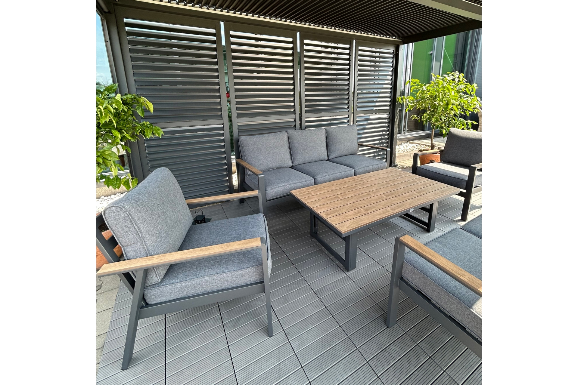 Zestaw mebli aluminiowych Turyn Dark Grey / Grey Melange