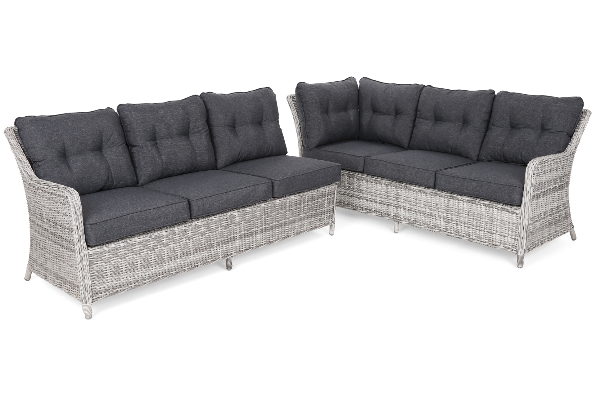 Narożny zestaw mebli ogrodowych prawy California Light Grey / Grey Melange