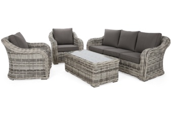 Meble ogrodowe technorattanowe Foggia Light Grey / Grey