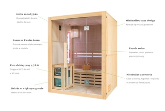 Sauna fińska Nordum Solea 3-osobowa naturalna