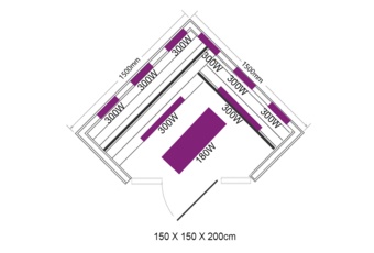Sauna infrared narożna Nordum Solea 3-osobowa czarna