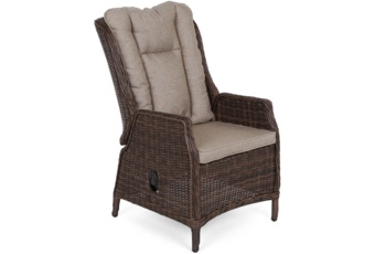 Meble ogrodowe technorattanowe Bristol 230 cm 7+1 + Fotel technorattanowy Bristol Relax Brown Mat / Brown Melange