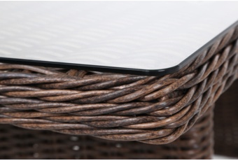 Narożny zestaw mebli ogrodowych prawy Alicante Brown Mat / Brown Melange z pufami