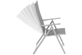 Meble ogrodowe metalowe Casablanca 150 cm Silver / Taupe 6+1
