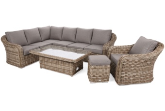 Narożny zestaw mebli ogrodowych Foggia Beige / Beige Melange