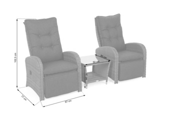 Meble ogrodowe technorattanowe Saloniki Light Grey / Grey