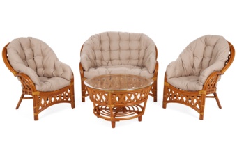 Meble ogrodowe rattanowe Diego Orange / Latte 3+1