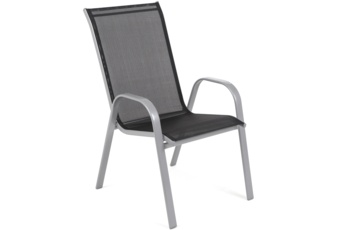 Meble ogrodowe metalowe Sevilla 150 cm Silver / Black 6+1 II. gatunek