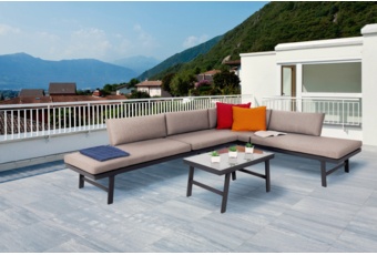 Narożnik ogrodowy aluminiowy Porto Grey / Taupe