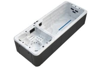 Basen ogrodowy z przeciwprądem i hydromasażem Aquess Wave 590 x 225 cm