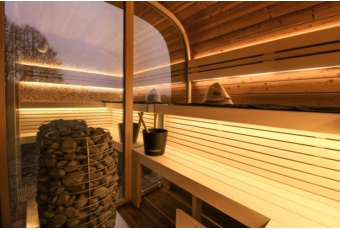 Sauna fińska zewnętrzna Leil® Saunas Round Cube Double 2.6 6-osobowa