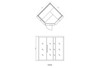 Sauna fińska narożna EA3C Grey z piecem