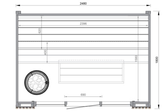 Sauna fińska zewnętrzna Leil® Saunas Viva 250 4-osobowa