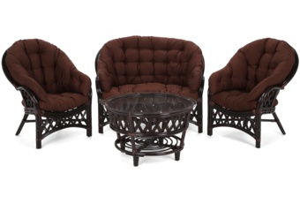 Meble ogrodowe rattanowe Diego Brown / Brown 3+1