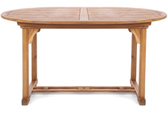 Meble ogrodowe drewniane Akacja Oval Cross 150+50 cm 6+1