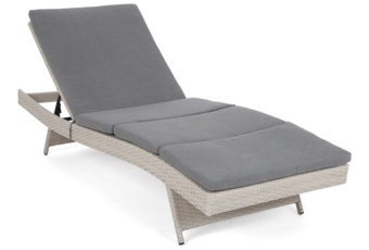 Zestaw leżaków ogrodowych z technorattanu Bora Bora White / Grey ze stolikiem