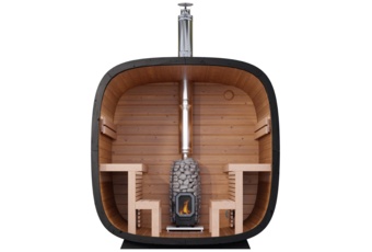 Sauna fińska zewnętrzna Leil® Saunas Black Cube Comfort 6-osobowa