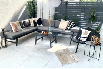 Narożnik ogrodowy aluminiowy Porto Grey / Taupe