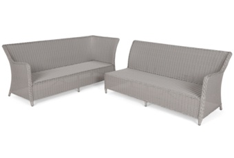 Narożny zestaw mebli ogrodowych lewy California White / Grey