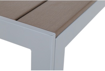 Meble ogrodowe aluminiowe Ibiza 150 cm Silver / Taupe 6+1