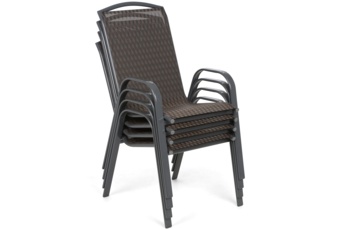 Meble ogrodowe metalowe Sevilla 145 cm Atlanta Grey / Brown Triangles 6+1
