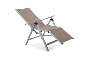 Krzesło ogrodowe aluminiowe Ibiza Relax Silver / Taupe
