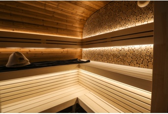 Sauna fińska zewnętrzna Leil® Saunas Round Cube Double 2.6 6-osobowa