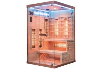 Sauna infrared narożna Nordum Pure 2-osobowa brązowa