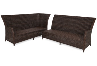 Narożny zestaw mebli ogrodowych lewy Alicante Brown Mat / Brown Melange