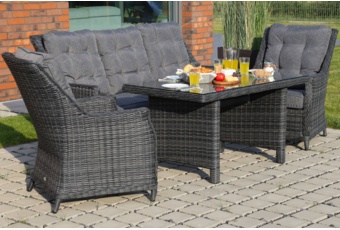 Meble ogrodowe technorattanowe Alicante Light Grey / Grey Melange